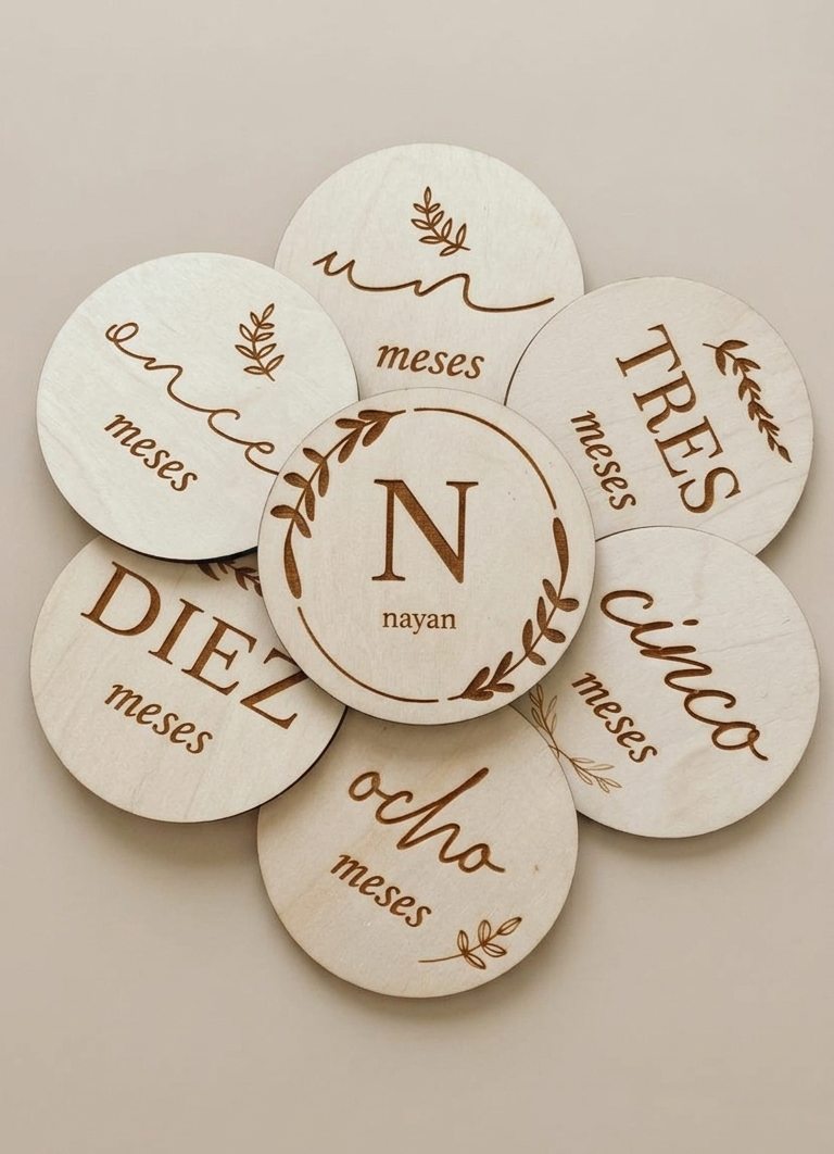 PLACAS CUMPLE MES LETTERING